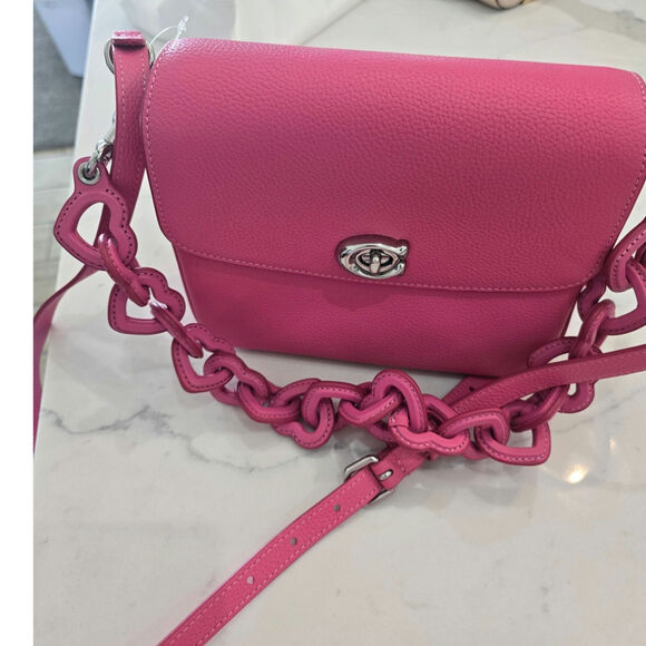 Coach Handbags - Coach New Cassie 19 Lh/petunia Polished Pebble Leather Crossbody w Heart Strap
